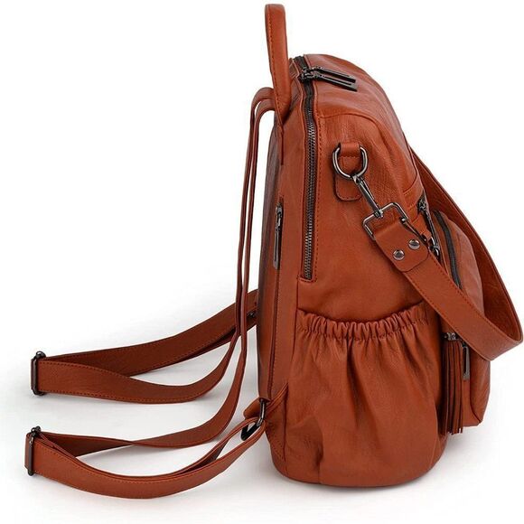 LMI Fashion Leather backpack-5 Tawny